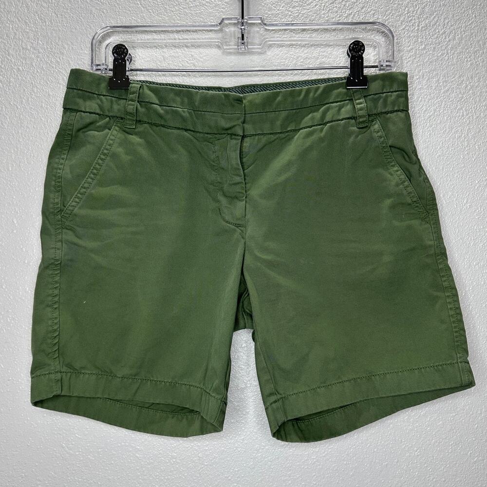 J. Crew Olive Green 7" Cotton Chino Shorts Slant Pockets 4